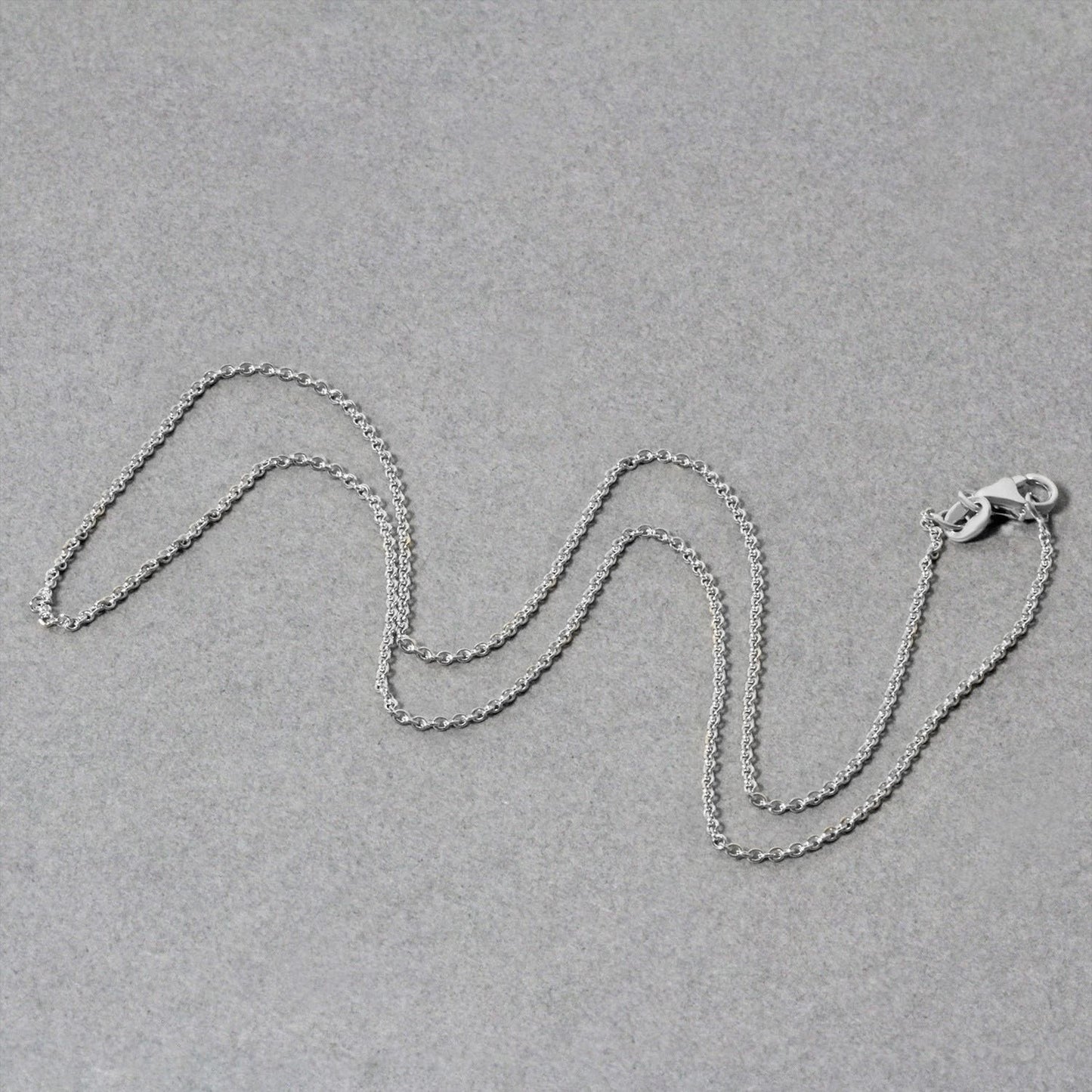 14k White Gold Oval Cable Link Chain (1.20 mm)