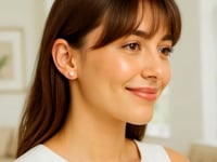 14k Yellow Gold Freshwater Cultured White Pearl Stud Earrings (6mm)