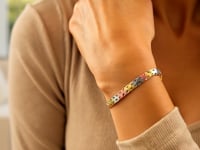 14k Tri-Color Gold Weave Design Bracelet (6.35 mm)