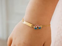 14k Yellow Gold Rainbow Childrens Bracelet (1.00 mm)