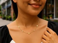 14k Yellow Gold Pearl Clover Necklace